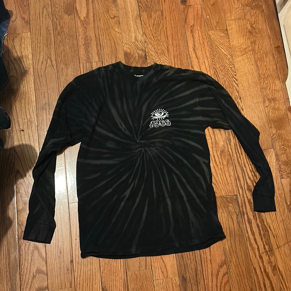 Vans black tie dye long sleeve graphic